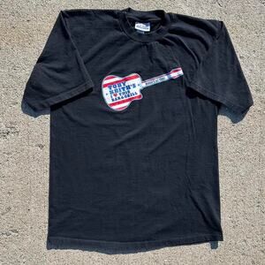 Vintage 90s Toby Keith Bar Tee Shirt Short Sleeve Black Men XL Music Guitar LOGO